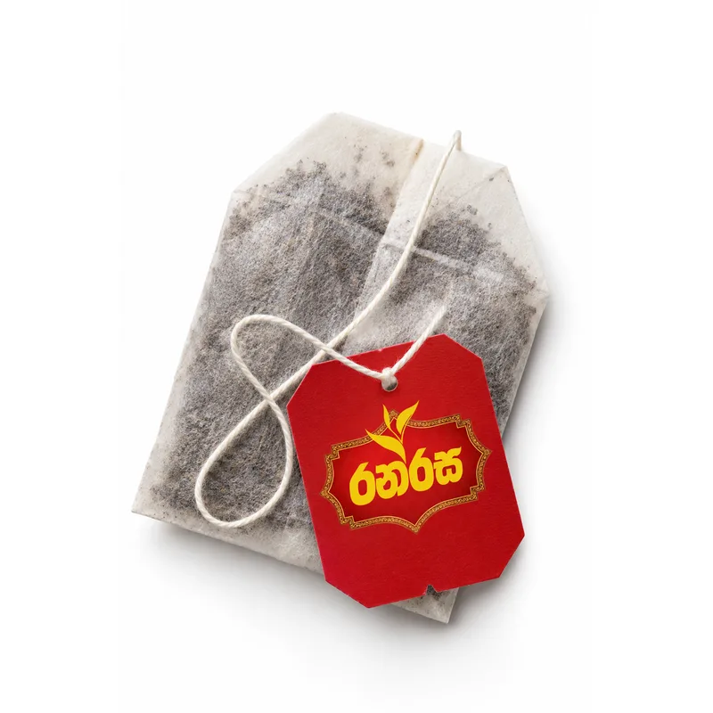 Ranrasa Kahata tea bag with branded red tag